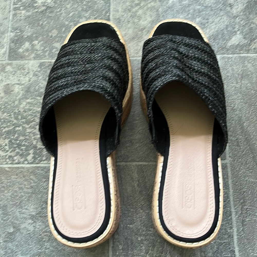 New cork platform summer sandals with black